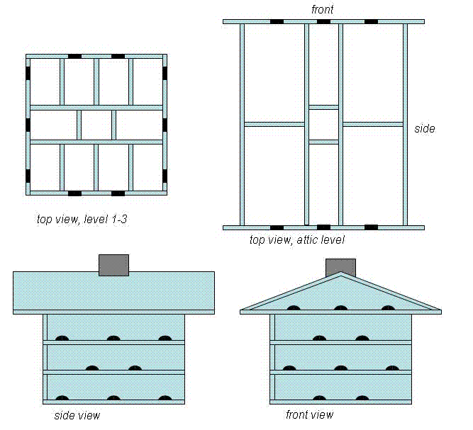 sketch of plans for apartment style with compartments 7"Wx11"Dx6"H