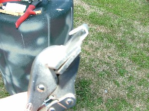 This is the strip floded in a house top like v to add height to close up the opening more.  the duckbill pliers (sheetmetal) make the job easier.